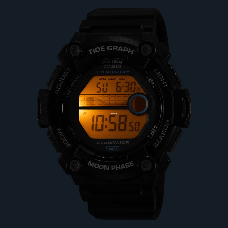 Casio,DIGITAL 51.30x51.10mm,51.30x51.10mm,Resin,Grey,Quartz,Countdown,Chronograph,Moonphase,Month,Plexi,Glass,Round,WS1300H,WS1300H-1AV