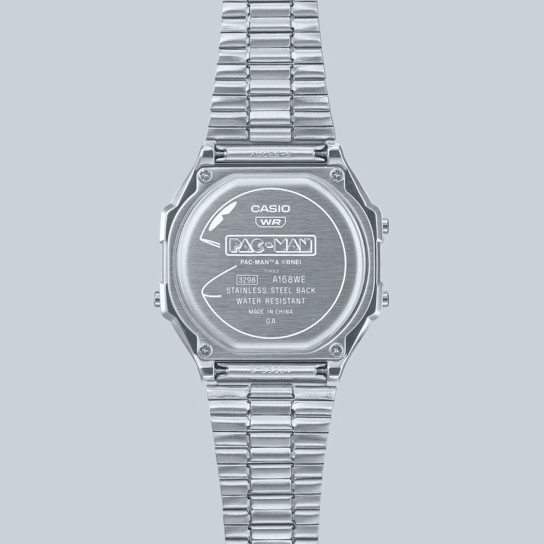 Casio,VINTAGE 38.60x36.30mm,38.60x36.30mm,Resin,Silver,Quartz,Chronograph,Month,Date,Day,Plexi,Square,A168WEPC,A168WEPC-7A