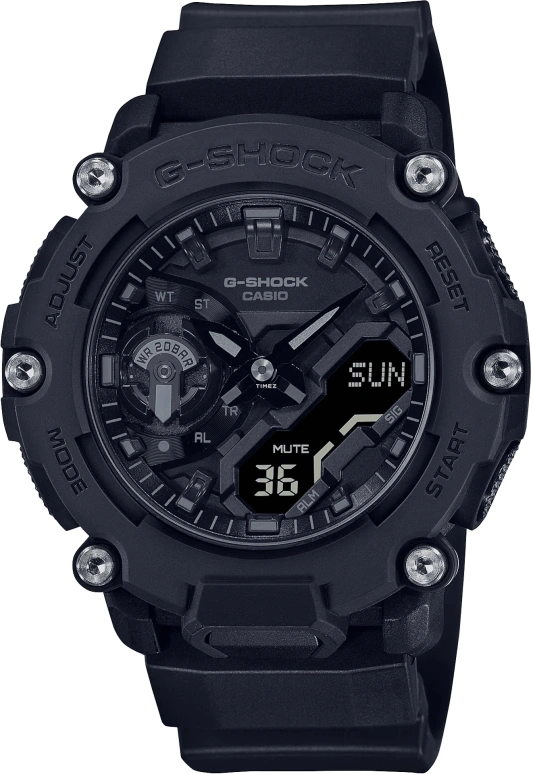Casio,G-SHOCK 50.80x47.10mm,50.80x47.10mm,Resin,Black,Quartz,Countdown,Chronograph,Month,Date,Hardlex,Round,GA2200BB,GA2200BB-1A