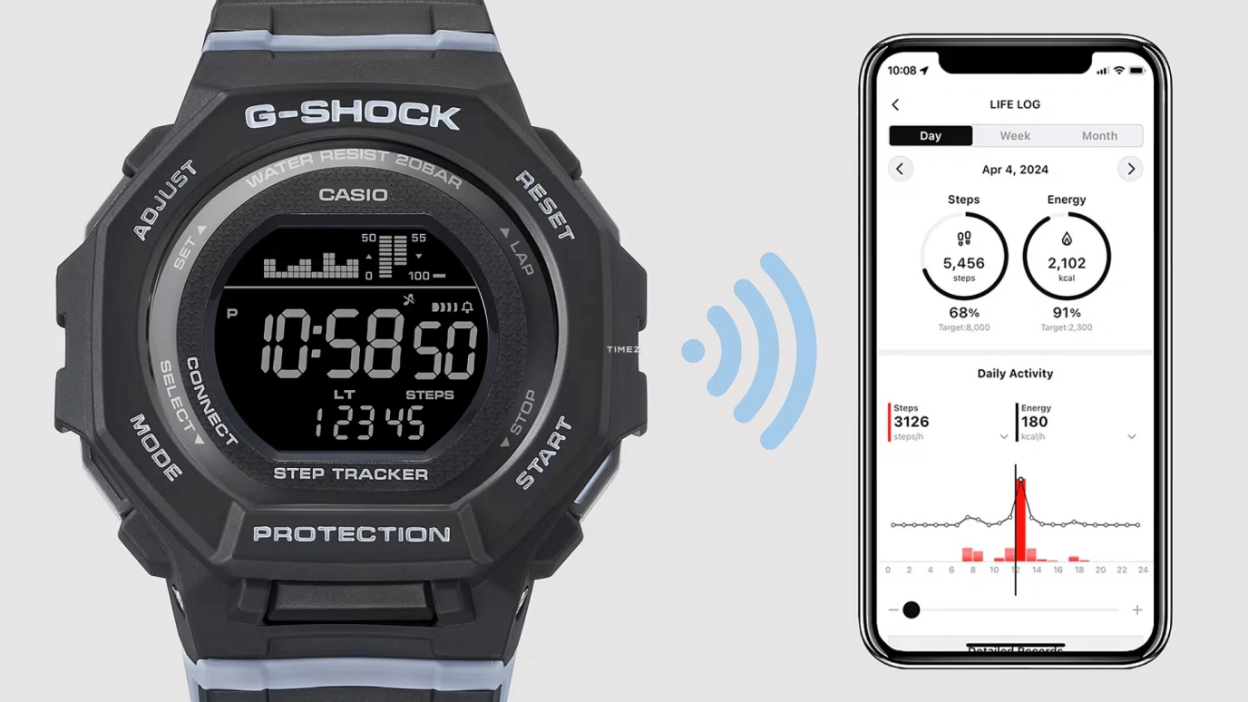 Casio,G-SHOCK 43.80mm,43.80mm,Bio-sourced,Resin,Black,Quartz,Countdown,Chronograph,Annual Calendar,Month,Hardlex,Octagon,GMDB300,GMDB300-1