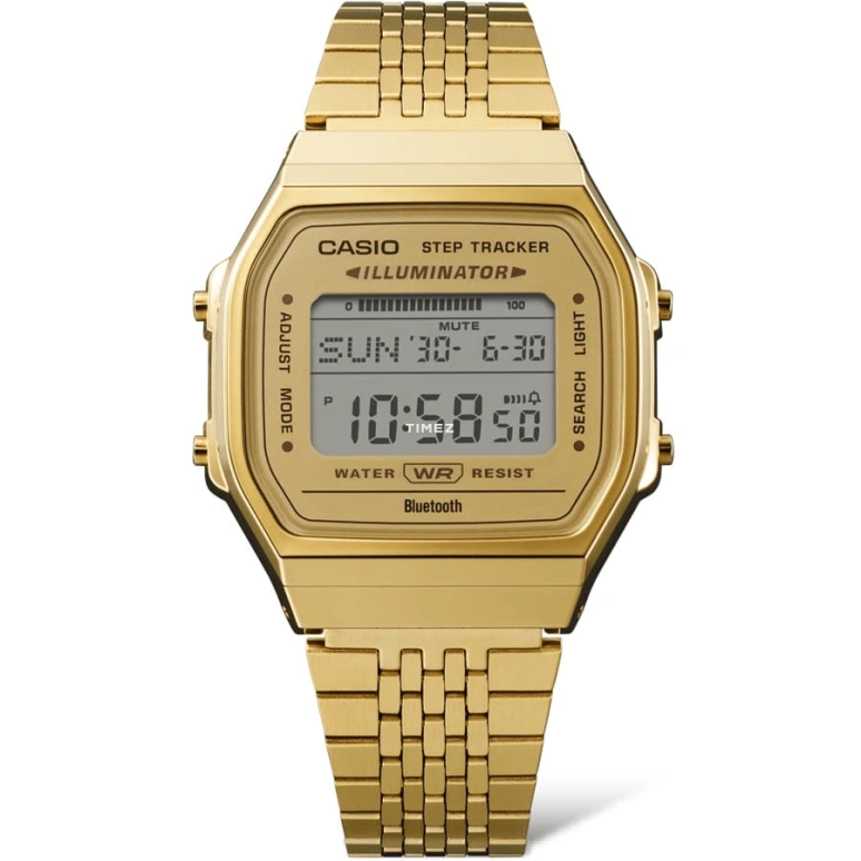 Casio,VINTAGE 41.60x37.90mm,41.60x37.90mm,Resin,Gold,Quartz,Chronograph,Month,Date,Day,Plexi,Square,ABL100WEG,ABL100WEG-9AVT