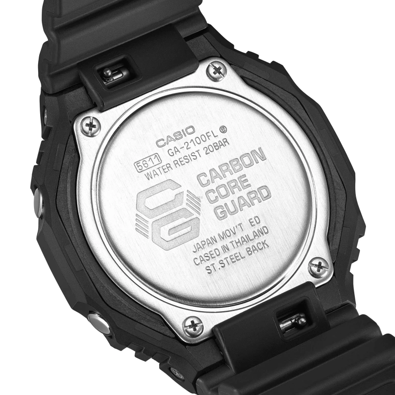 Casio,G-SHOCK 45.40mm,45.40mm,Carbon,Resin,Bio-sourced,Purple,Gradient,Dual,Quartz,Countdown,Chronograph,Month,Date,Hardlex,Octagon,GA2100FL,GA2100FL-1A