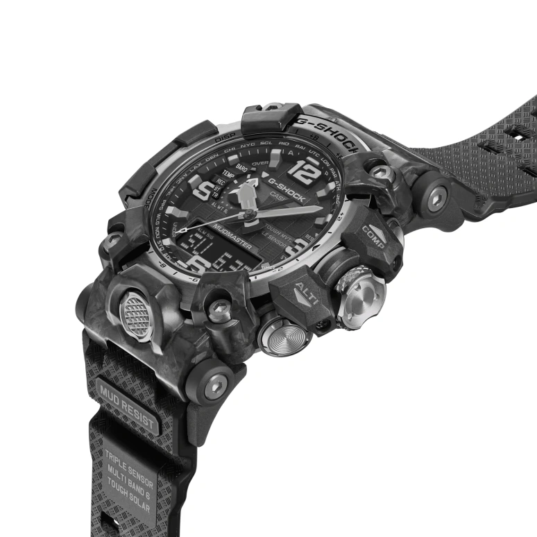 Casio,Mudmaster 54.40mm,54.40mm,Resin,Black,Quartz,Countdown,Chronograph,Month,Date,Sapphire,Round,GWG2000,GWG2000-1A1