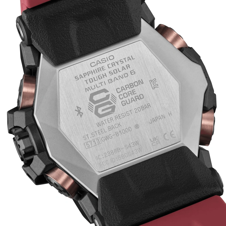 Casio,MASTER OF G - LAND 58.70x52.10mm,58.70x52.10mm,Bio-sourced,Carbon fiber-reinforced resin,Stainless Steel,Black,Quartz,Countdown,Chronograph,Month,Date,Sapphire,Crystal Glass,Round,GWGB1000,GWGB1000-1A4