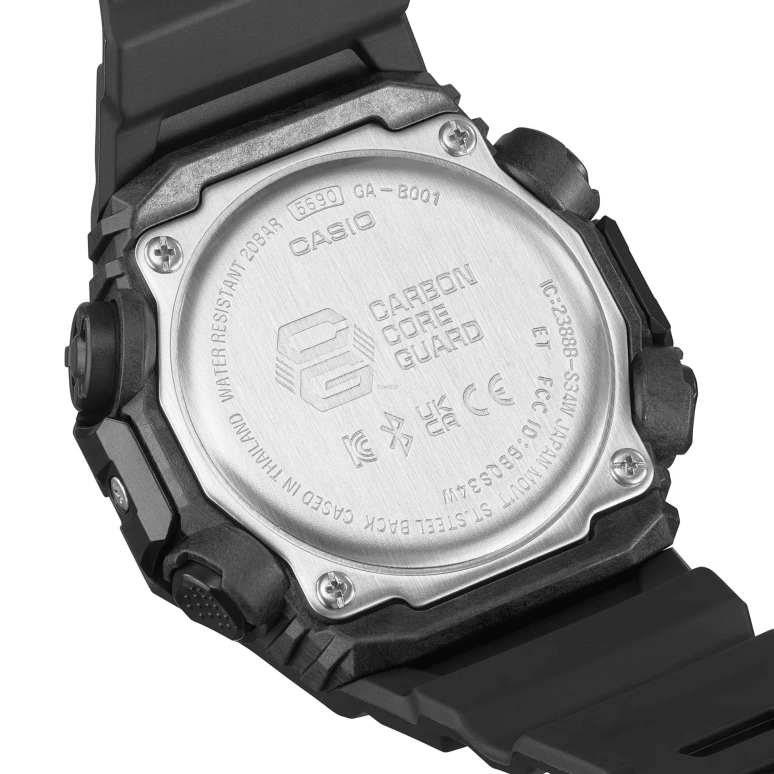 Casio,G-SHOCK 42.50x46mm,42.50x46mm,Resin,Carbon,Black,Quartz,Countdown,Chronograph,Month,Date,Hardlex,Round,GAB001,GAB001-1A