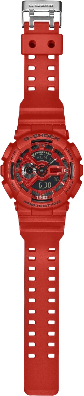 Casio,G-Shock GA-110 55x51.20mm,55x51.20mm,Bio-sourced,Resin,Red,Quartz,Countdown,Chronograph,Month,Date,Hardlex,Round,GA110RRB,GA110RRB-4A