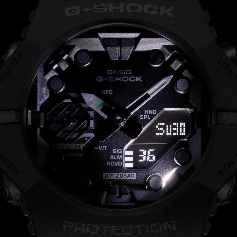 Casio,G-SHOCK 42.50x46mm,42.50x46mm,Resin,Carbon,Black,Quartz,Countdown,Chronograph,Month,Date,Hardlex,Round,GAB001,GAB001-1A