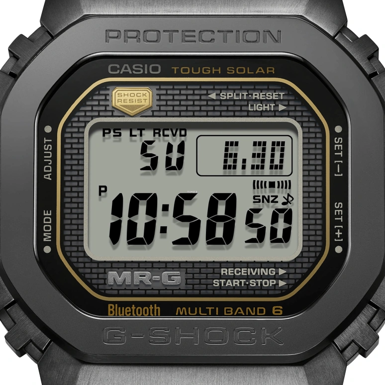 Casio,MR-G 49.40x43.20mm,49.40x43.20mm,Titanium,Cobalt Alloy,Grey,Quartz,Countdown,Chronograph,Month,Date,Plexi,Glass,Square,MRGB5000R,MRGB5000R-1