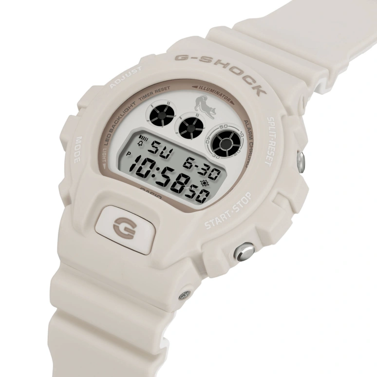 Casio,G-Shock 6900 50mm,50mm,Resin,White,Quartz,Countdown,Chronograph,Month,Date,Hardlex,Round,DW6900SHB,DW6900SHB-7