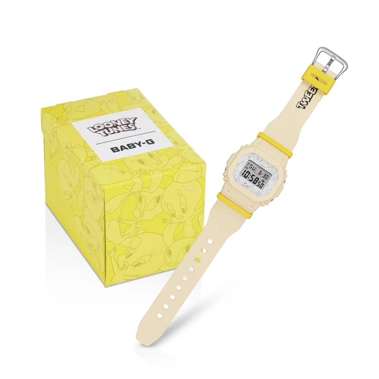 Casio,BGD-565 42.10x37.90mm,42.10x37.90mm,Resin,White,Grey,Quartz,Countdown,Chronograph,Month,Date,Hardlex,Square,BGD565TW,BGD565TW-5