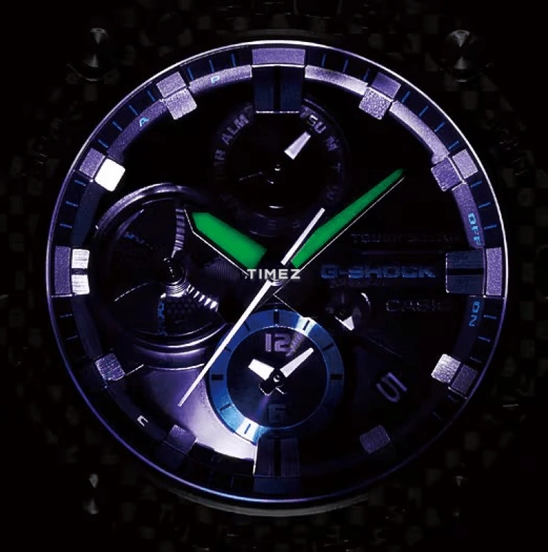 Casio,G-STEEL 53.80mm,53.80mm,Resin,Stainless Steel,Carbon,Black,Quartz,Countdown,Chronograph,Day,Dule Time,Sapphire,Round,GSTB100XA,GSTB100XA-1A