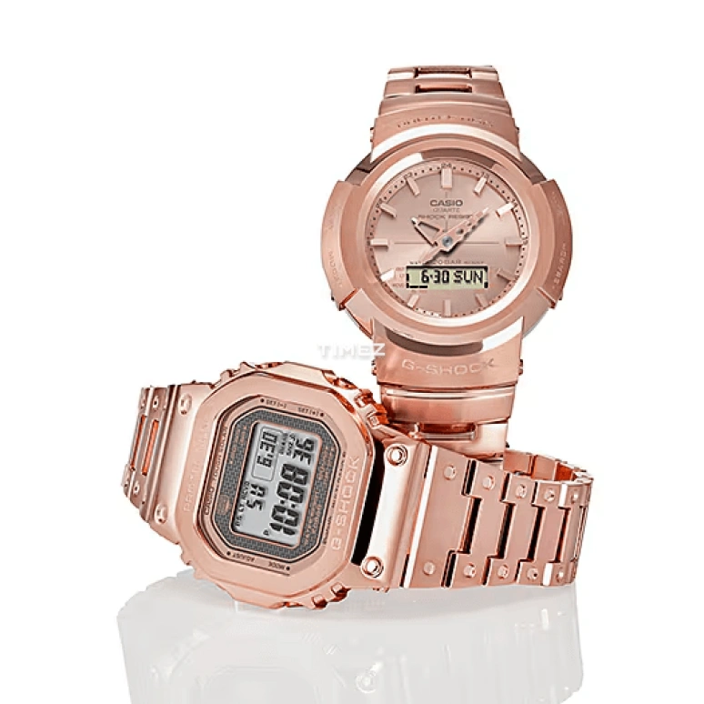 Casio,G-SHOCK 49.30x43.20mm,49.30x43.20mm,Stainless Steel,Grey,Quartz,Countdown,Chronograph,Perpetual Calendar,Month,Hardlex,Square,GMW,GMW-B5000GD-4