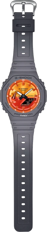 Casio,G-SHOCK 45.40mm,45.40mm,Carbon,Bio-sourced,Resin,Dual,Charcoal Red,Gradient,Quartz,Countdown,Chronograph,Month,Date,Hardlex,Octagon,GA2100FL,GA2100FL-8A