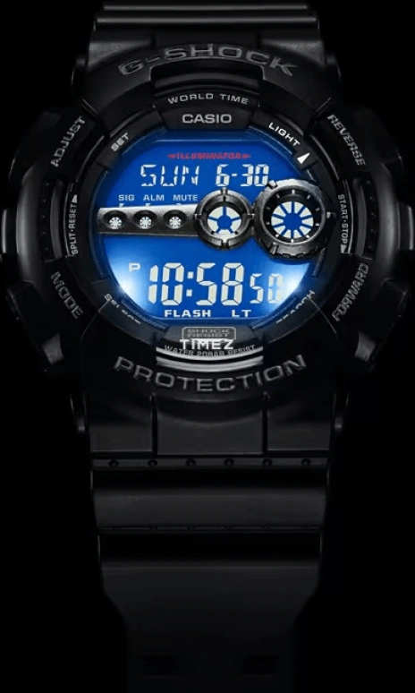 Casio,G-SHOCK 51.20mm,51.20mm,Resin,Black,Quartz,Countdown,Chronograph,Month,Date,Hardlex,Round,GD100,GD100-1B