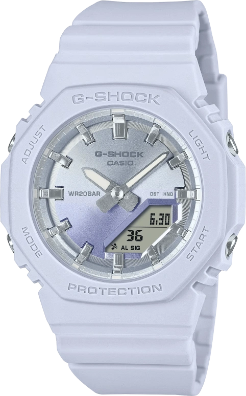 Casio,G-SHOCK 40.20mm,40.20mm,Bio-sourced,Resin,Purple,Quartz,Countdown,Chronograph,Month,Date,Hardlex,Octagon,GMAP2100SG2A