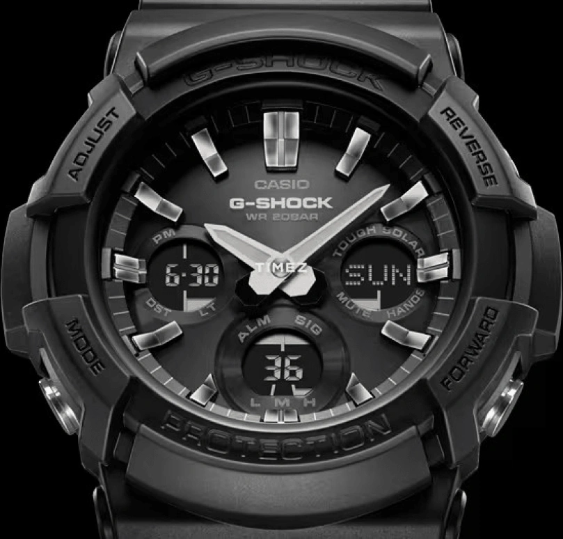 Casio,G-SHOCK 52.50mm,52.50mm,Resin,Black,Quartz,Countdown,Chronograph,Month,Date,Hardlex,Round,GAS100B,GAS100B-1A