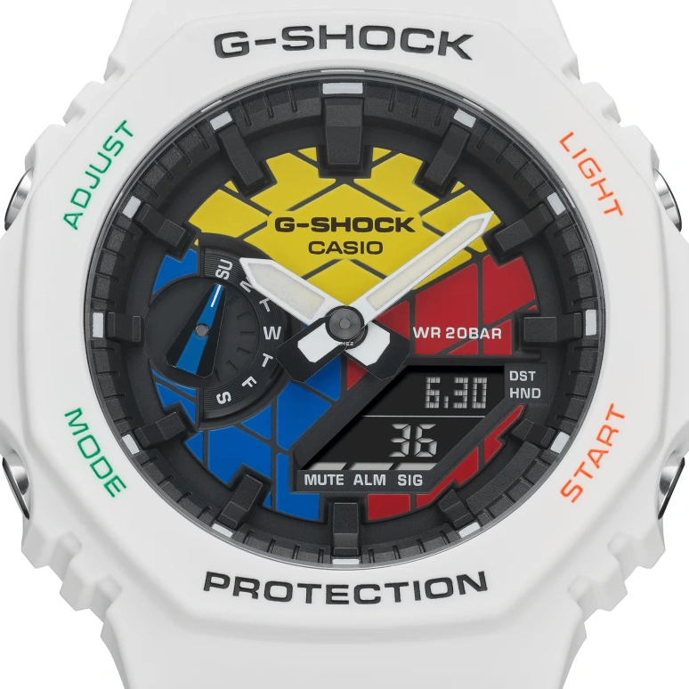 Casio,G-SHOCK 48.50x45.40mm,48.50x45.40mm,Carbon,Resin,Multi-Color,Quartz,Countdown,Chronograph,Month,Date,Hardlex,Octagon,GAE2100RC,GAE2100RC-1A