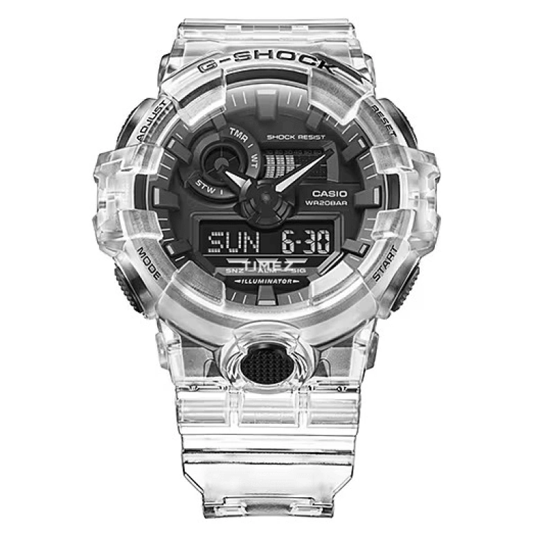Casio,G-SHOCK 57.50x53.40mm,57.50x53.40mm,Resin,Black,Quartz,Countdown,Chronograph,Month,Date,Hardlex,Round,GA700SKE,GA700SKE-7A