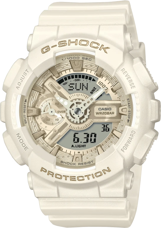 Casio,G-SHOCK 45.90mm,45.90mm,Bio-sourced,Resin,Cream,Quartz,Countdown,Chronograph,Date,Day,Hardlex,Round,GMAS110ST,GMAS110ST-7A