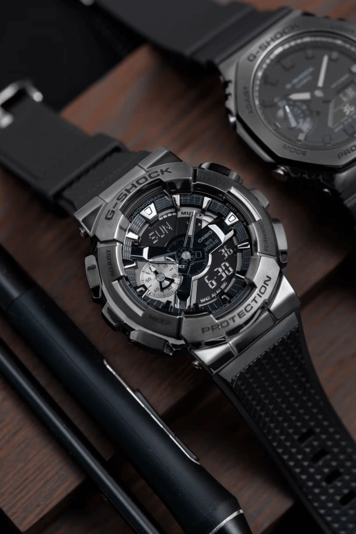 Casio,G-STEEL 48.80mm,48.80mm,Resin,Black,Quartz,Countdown,Chronograph,Month,Date,Hardlex,Round,GM110BB,GM110BB-1A