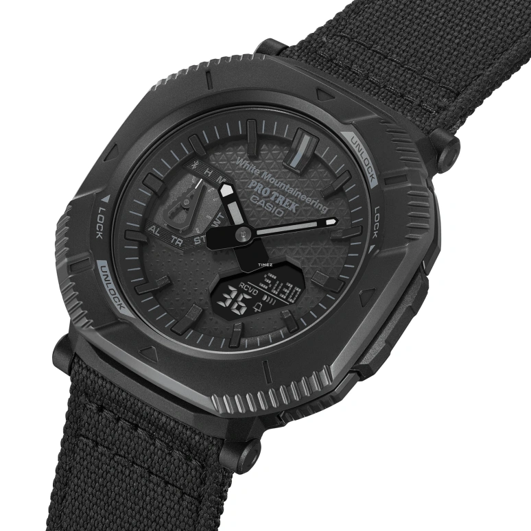 Casio,PROTREK 50.30x46mm,50.30x46mm,Resin,Bio-sourced,Black,Quartz,Countdown,Chronograph,Month,Date,Hardlex,Glass,Square,PRJB001WM,PRJB001WM-1