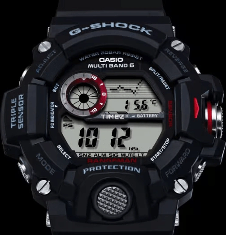 Casio,MASTER OF G - LAND 53.50mm,53.50mm,Resin,Black,Grey,Quartz,Countdown,Chronograph,Month,Date,Hardlex,Round,GW9400,GW9400-1
