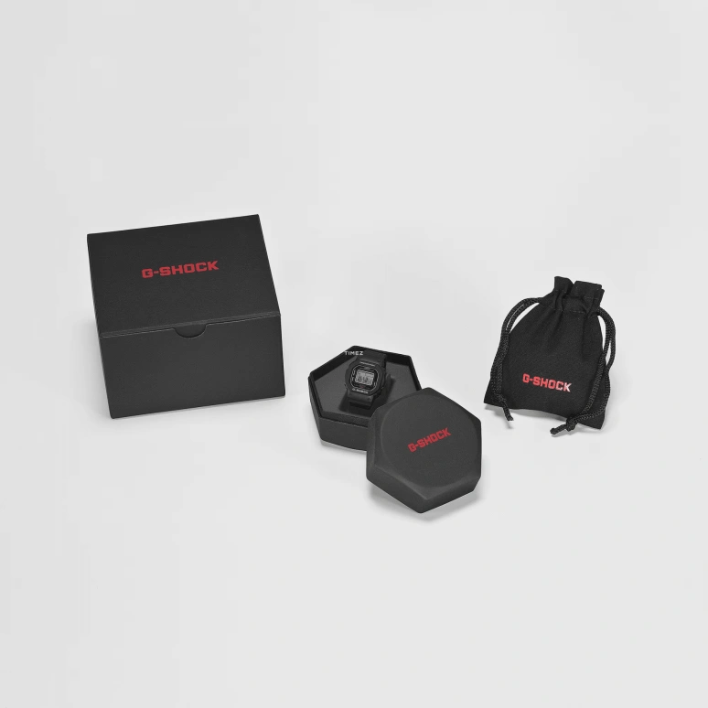 Casio,5600 23.40x20mm,23.40x20mm,Bio-sourced,Resin,Black,Quartz,Chronograph,Month,Date,Day,Hardlex,Square,DWN5600,DWN5600-1