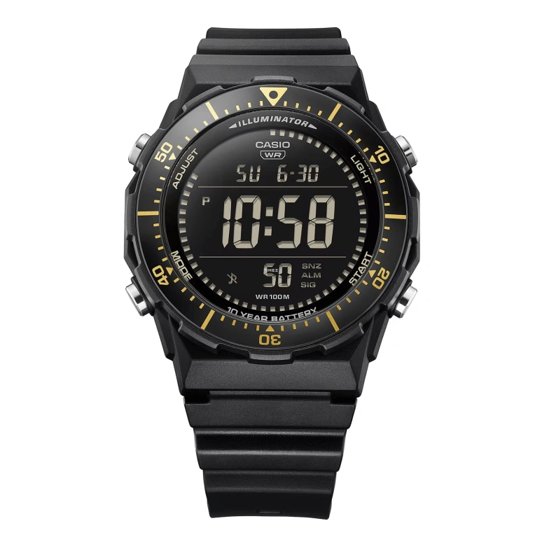 Casio,DIGITAL 47.30mm,47.30mm,Resin,Aluminium,Black,Quartz,Countdown,Chronograph,Month,Date,Plexi,Glass,Round,AE1700H,AE1700H-1BV