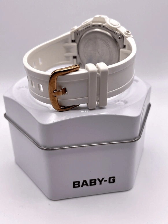 Casio,BABY-G ,Plastic,White,Quartz,White,Rose Gold,BGA,BGA-220G-7