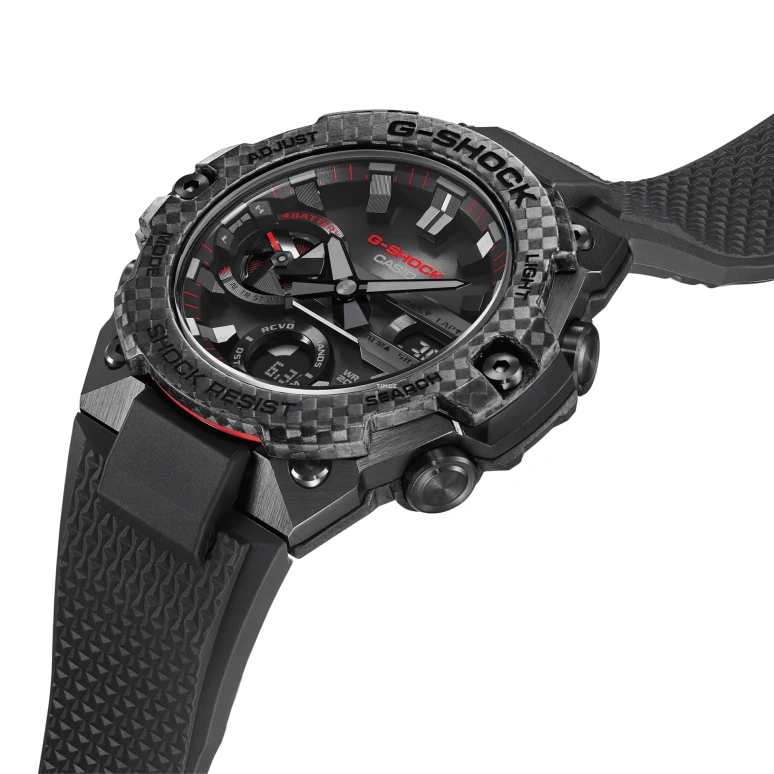 Casio,G-STEEL 49.60mm,49.60mm,Stainless Steel,Black,Quartz,Countdown,Chronograph,Month,Date,Hardlex,Round,GSTB400X,GSTB400X-1A4