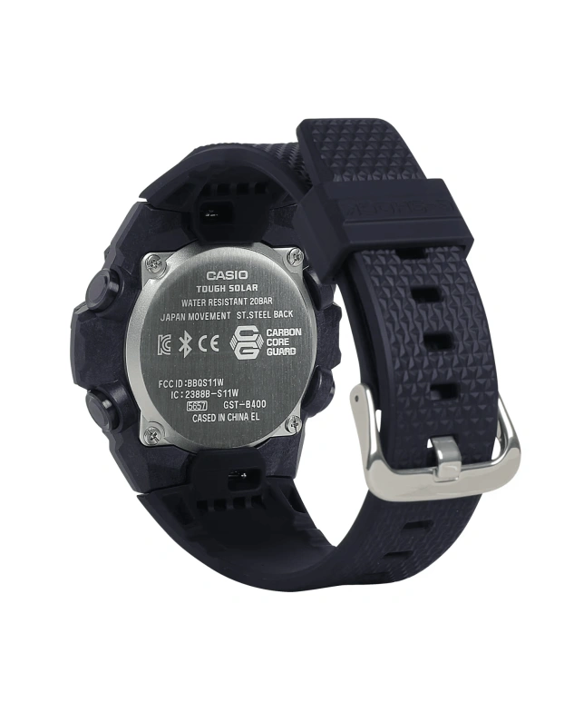 Casio,G-STEEL 49.60mm,49.60mm,Stainless Steel,Black,Quartz,Countdown,Chronograph,Month,Date,Hardlex,Round,GSTB400X,GSTB400X-1A4