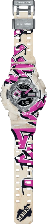 Casio,G-Shock GA-110 51.20mm,51.20mm,Resin,Silver,Quartz,Countdown,Chronograph,Month,Date,Hardlex,Round,GA110SS,GA110SS-1A