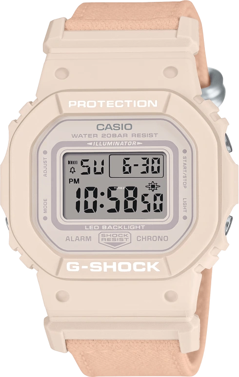 Casio,DIGITAL 45.70x40.50mm,45.70x40.50mm,Bio-sourced,Resin,Pink Red,Quartz,Countdown,Chronograph,Month,Date,Hardlex,Square,GMDS5600CT,GMDS5600CT-4