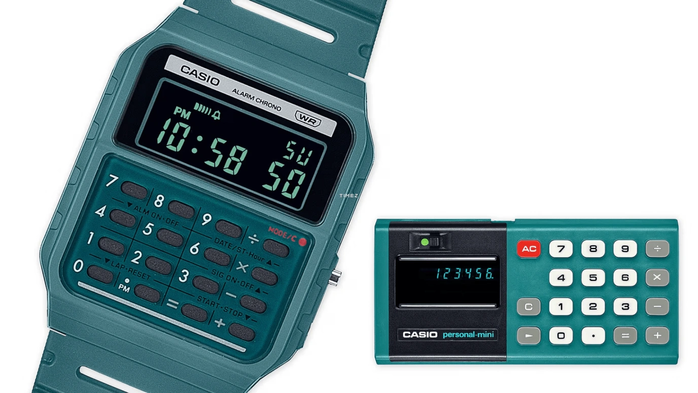 Casio,POP 43.20x34.40mm,43.20x34.40mm,Resin,Black,Quartz,Chronograph,Annual Calendar,Month,Date,Plexi,Rectangular,CA53WB,CA53WB-3B