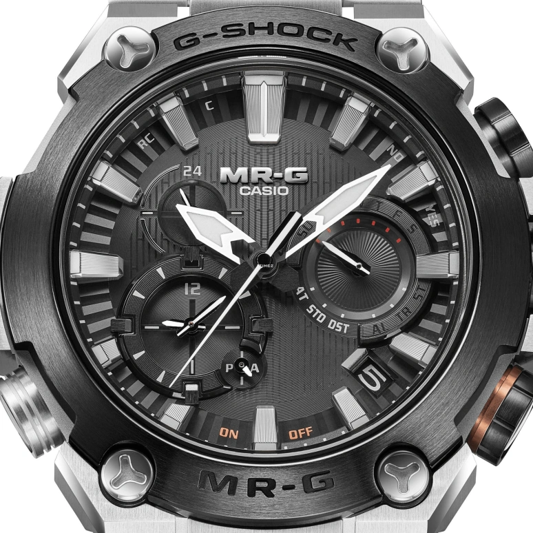 Casio,MR-G 54.70x49.80mm,54.70x49.80mm,Titanium,Black,Quartz,Countdown,Chronograph,Month,Date,Sapphire,Round,MRGB2000D,MRGB2000D-1A