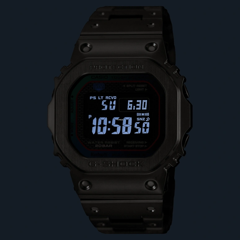 Casio,G-SHOCK 49.30x43.20mm,49.30x43.20mm,Stainless Steel,Black,Quartz,Countdown,Chronograph,Month,Date,Square,GMW,GMW-B5000BPC-1