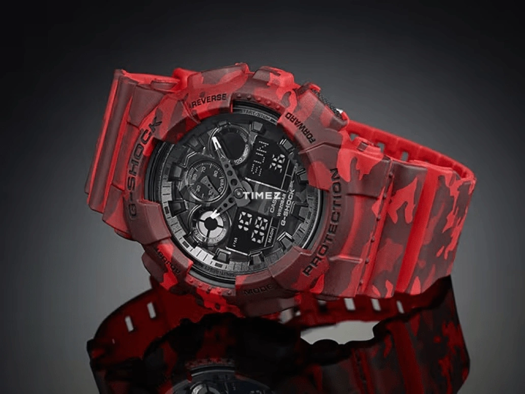 Casio,G-Shock GA-100 51.20mm,51.20mm,Resin,Black,Quartz,Countdown,Chronograph,Month,Date,Hardlex,Round,GA100CM,GA100CM-4A