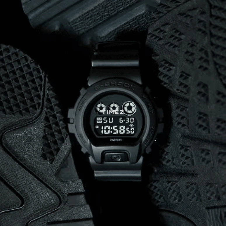 Casio,G-Shock 6900 50mm,50mm,Resin,Black,Quartz,Countdown,Chronograph,Month,Date,Hardlex,Round,DW6900BB,DW6900BB-1