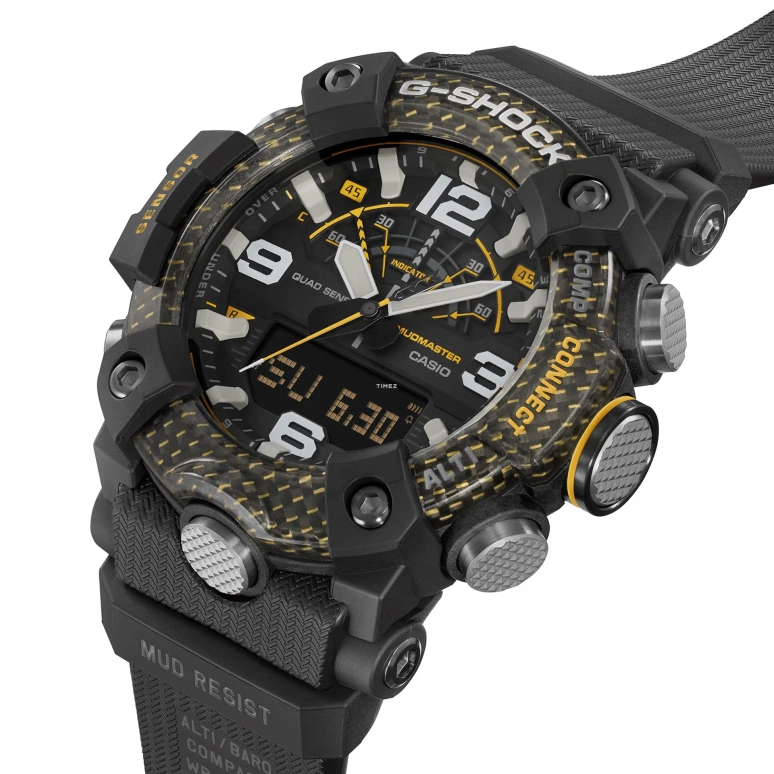 Casio,MASTER OF G - LAND 55.40x51.30mm,55.40x51.30mm,Resin,Carbon,Black,Quartz,Countdown,Chronograph,Month,Date,Hardlex,Round,GGB100Y,GGB100Y-1A