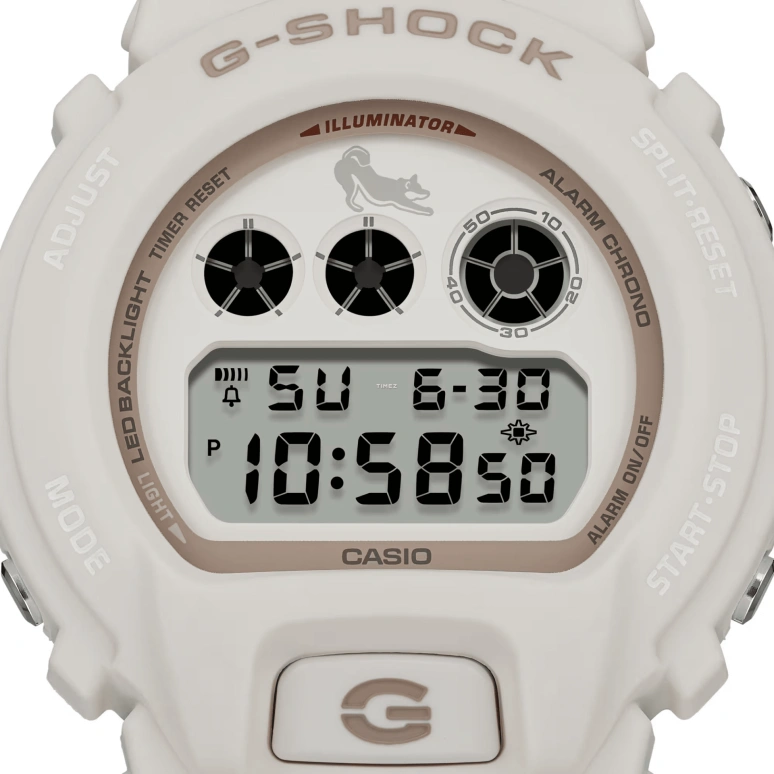 Casio,G-Shock 6900 50mm,50mm,Resin,White,Quartz,Countdown,Chronograph,Month,Date,Hardlex,Round,DW6900SHB,DW6900SHB-7