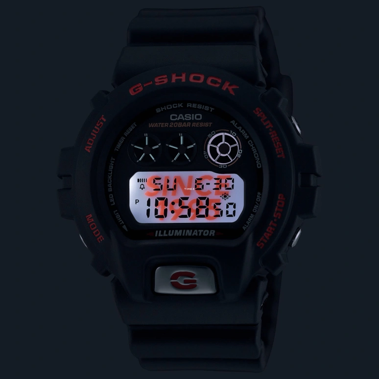 Casio,G-Shock 6900 53.20x50mm,53.20x50mm,Resin,Bio-sourced,Black,Grey,Quartz,Countdown,Chronograph,Month,Date,Hardlex,Round,DW6900TR,DW6900TR-1