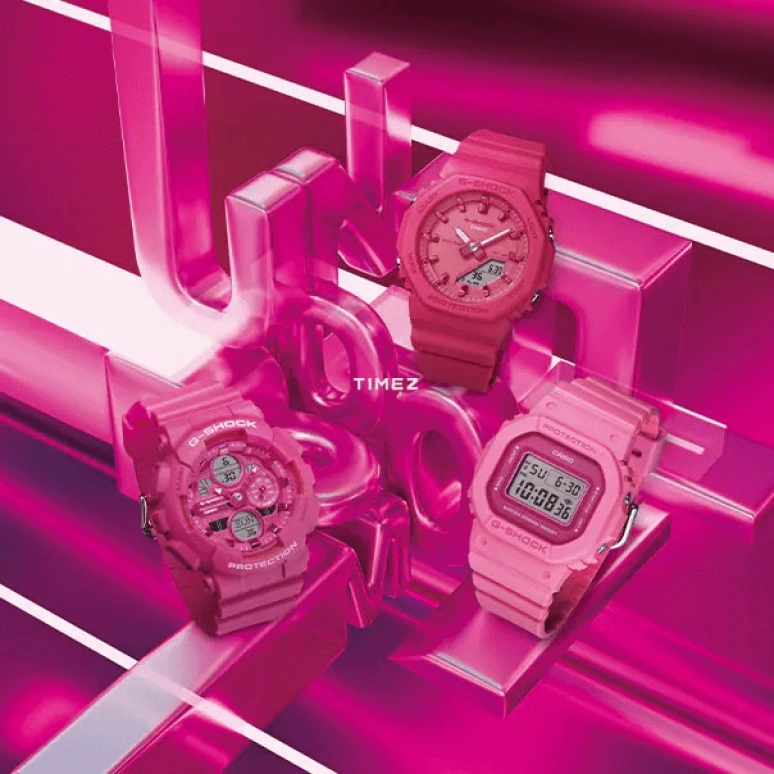 Casio,G-SHOCK 45.70x40.50mm,45.70x40.50mm,Bio-sourced,Resin,Pink,Quartz,Countdown,Chronograph,Month,Date,Hardlex,Glass,Square,GMDS5610PP,GMDS5610PP-4