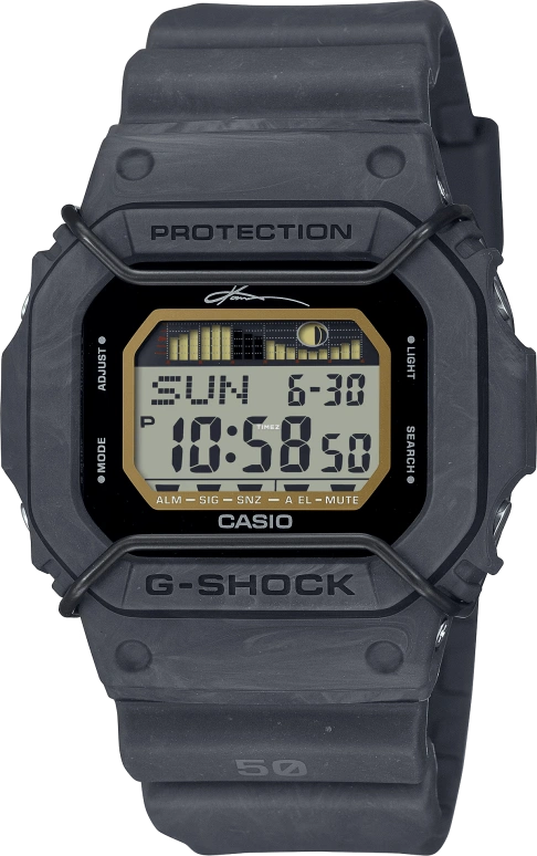 Casio,G-LIDE 46.70x43.20mm,46.70x43.20mm,Bio-sourced,Resin,Black,Quartz,Countdown,Chronograph,Month,Date,Hardlex,Square,GLX5600KB,GLX5600KB-1