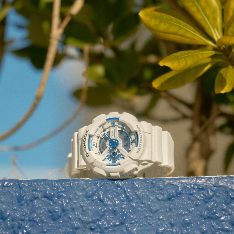 Casio,G-SHOCK 55x51.20mm,55x51.20mm,Resin,White,Quartz,Countdown,Chronograph,Month,Date,Hardlex,Round,GA110HDS,GA110HDS-7A