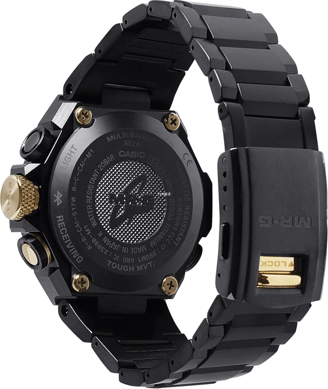Casio,MR-G 54.70x49.80mm,54.70x49.80mm,Titanium,Black,Quartz,Countdown,Chronograph,Month,Date,Sapphire,Crystal Glass,Round,MRGB2000B,MRGB2000B-1A4