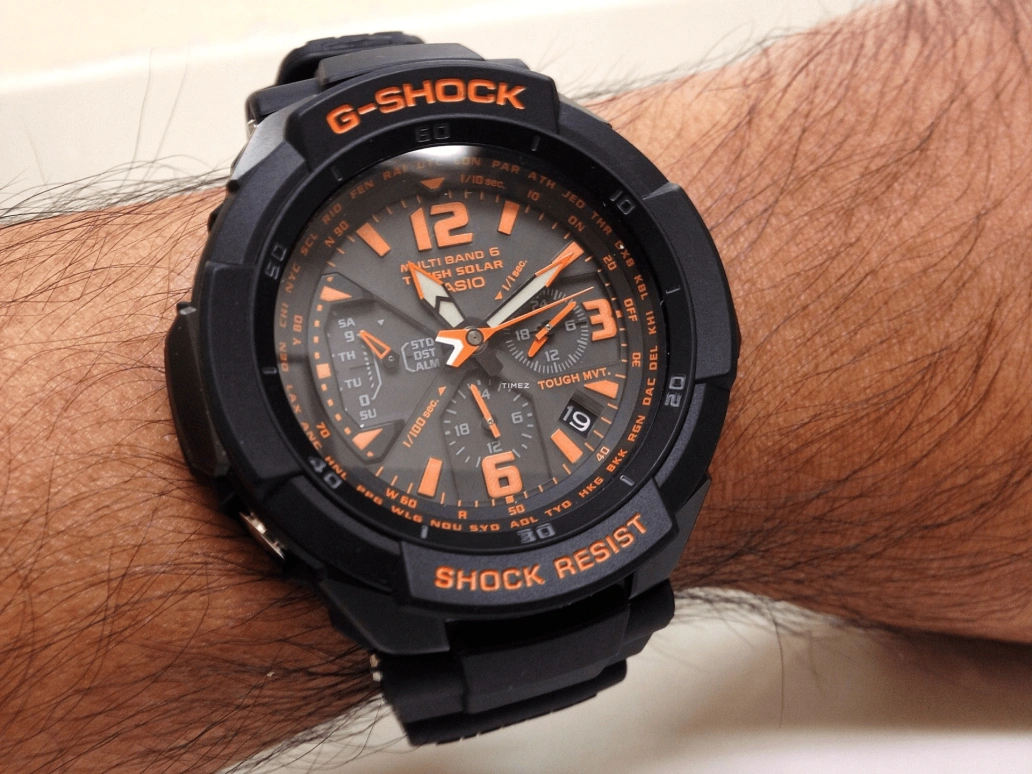 Casio,G-SHOCK 64.20x46.60mm,64.20x46.60mm,Resin,Black,Quartz,Date,Day,World Time,Alarm,Hardlex,Glass,Tonneau,GW,GW-3000B-1A