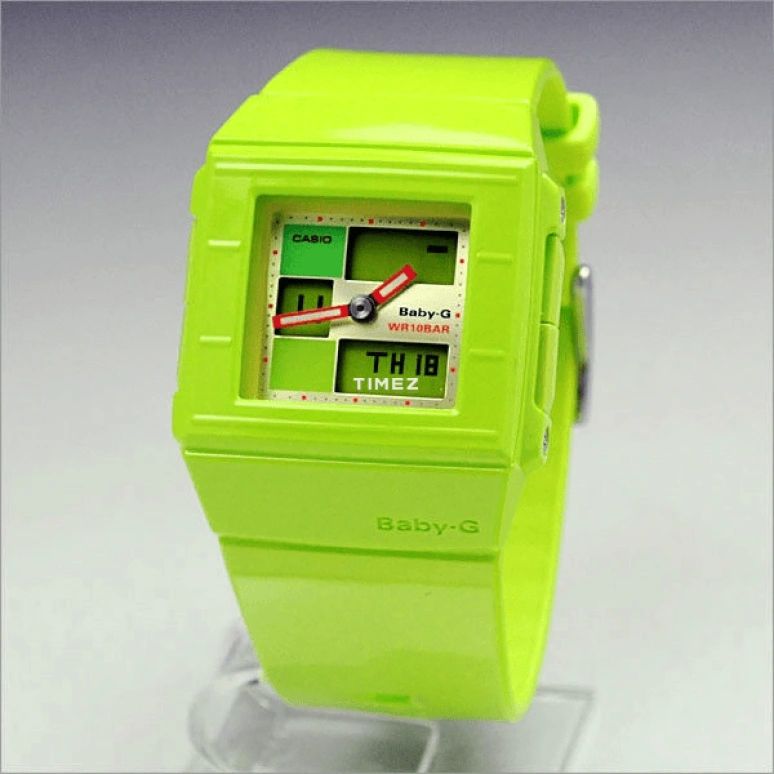 Casio,BABY-G 36mm,36mm,Rubber,Green,Quartz,BGA,BGA-200-3E