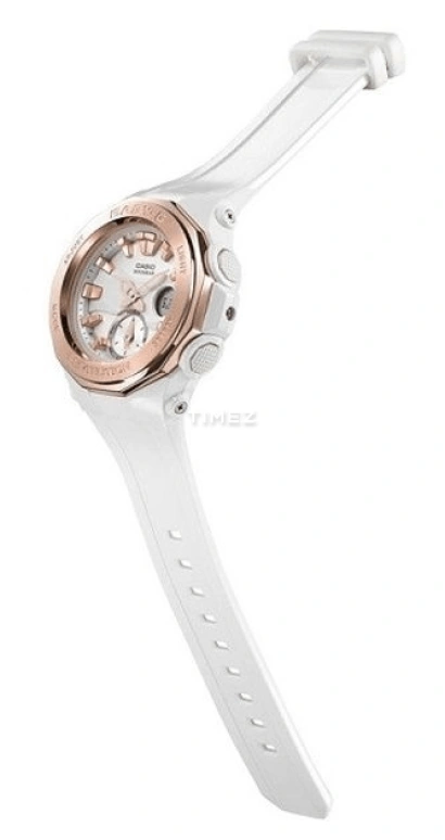 Casio,BABY-G ,Plastic,White,Quartz,White,Rose Gold,BGA,BGA-220G-7