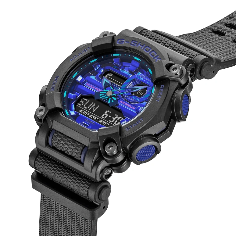 Casio,G-SHOCK 52.80x49.50mm,52.80x49.50mm,Resin,Purple,Quartz,Countdown,Chronograph,Month,Date,Hardlex,Round,GA900VB,GA900VB-1A