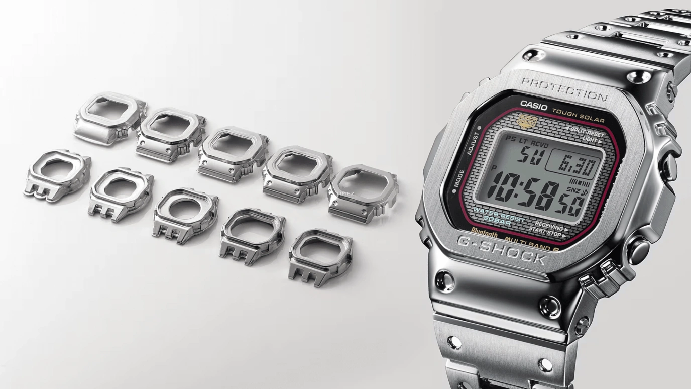 Casio,G-SHOCK 49.30x43.20mm,49.30x43.20mm,Stainless Steel,Black,Quartz,Countdown,Chronograph,Month,Date,Hardlex,Square,GMWB5000D,GMWB5000D-1C